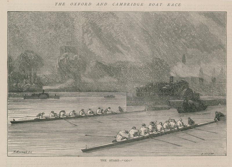 Závod lodí v Oxfordu a Cambridge od English School
