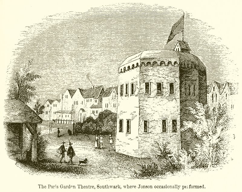 Paris Garden Theatre, Southwark, kde Jonson příležitostně vystupoval od English School