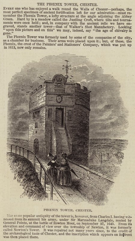 Phoenix Tower, Chester (rytina) od English School