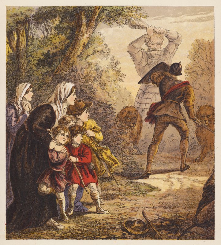 Děti poutníků (barevná litografie) od English School