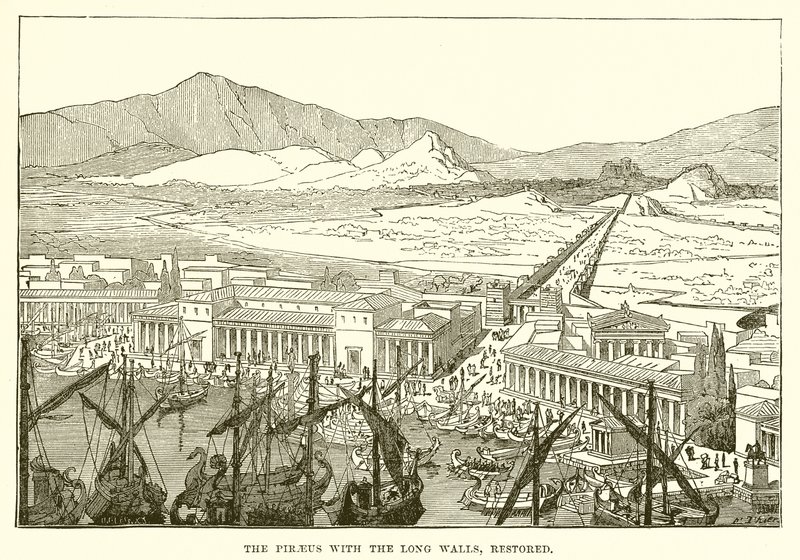 Pireus s dlouhými zdmi, obnoven od English School