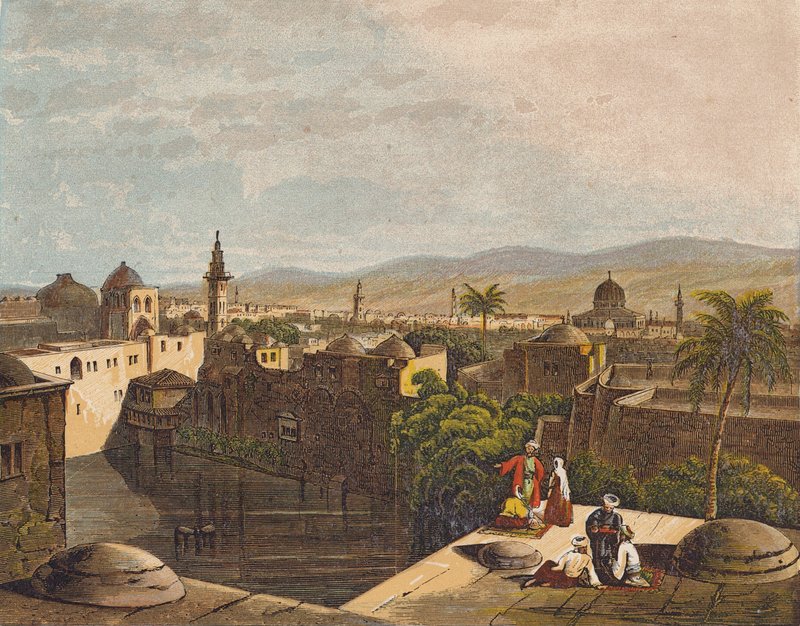 Jezírko Siloe, Jeruzalém (barevná litografie) od English School