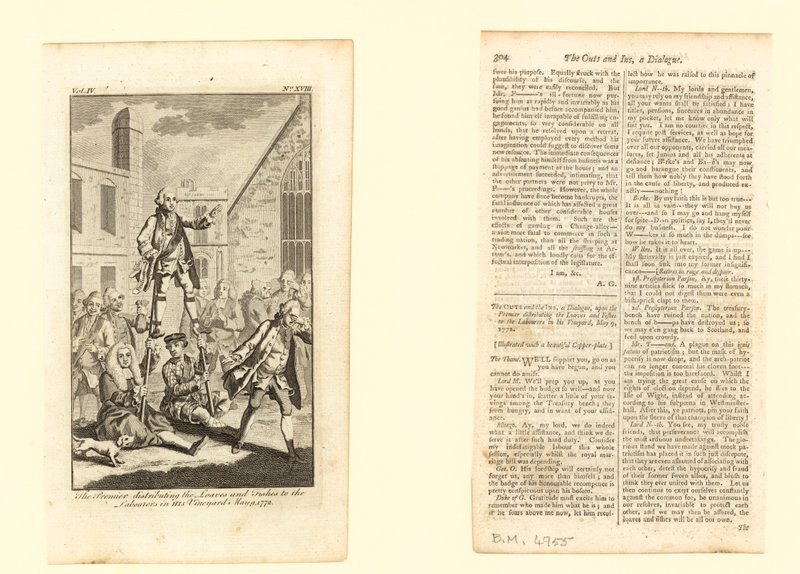 Premiér rozdělující bochníky a ryby dělníkům ve své vinici, 9. května 1772 od English School