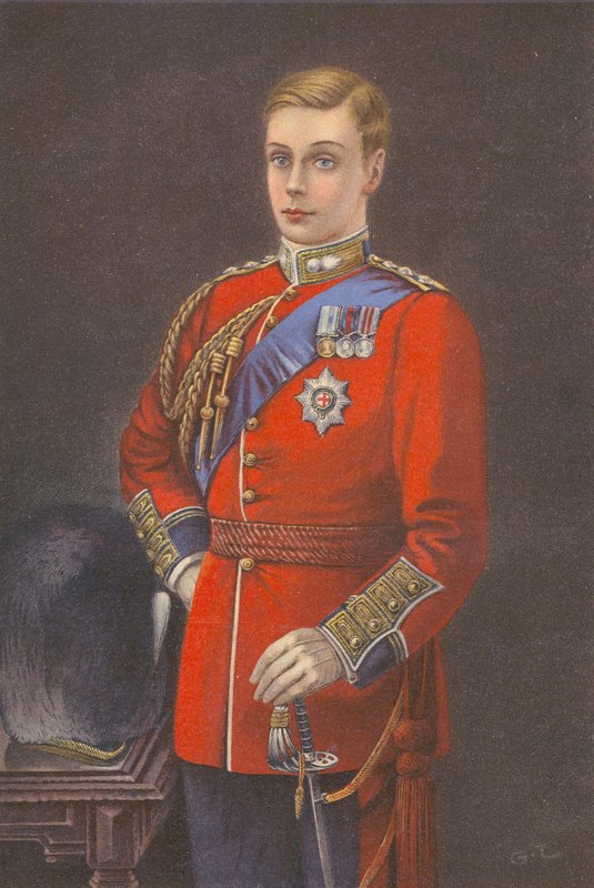 Princ z Walesu v uniformě granátnické gardy (barevná litografie) od English School