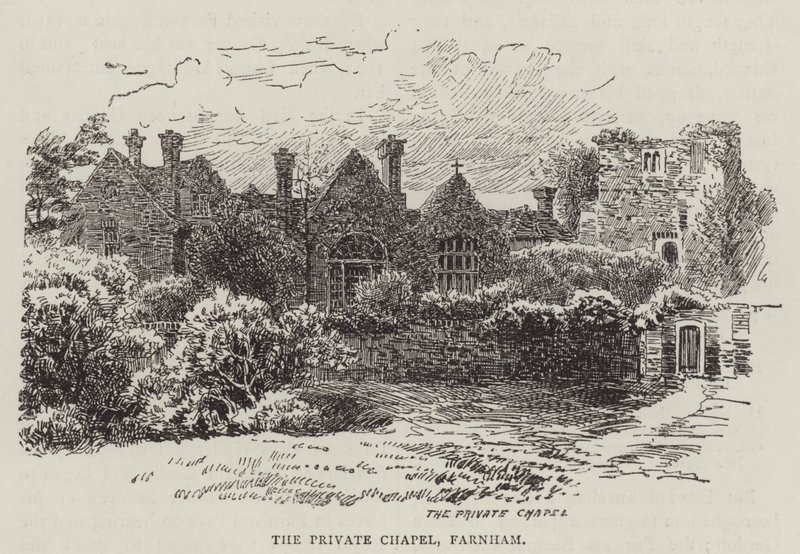 Soukromá kaple, Farnham (rytina) od English School