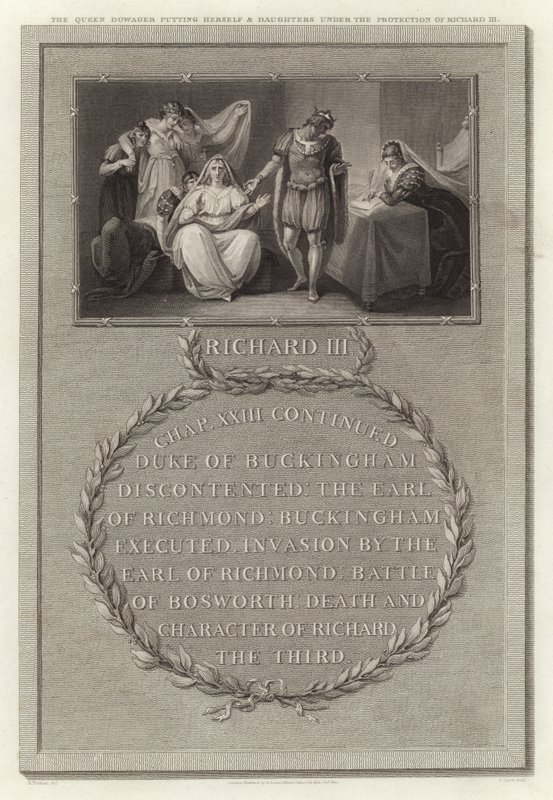Královna vdova dává sebe a dcery pod ochranu Richarda III od English School