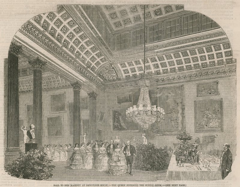 Královna vchází do večeře v Grosvenor House od English School