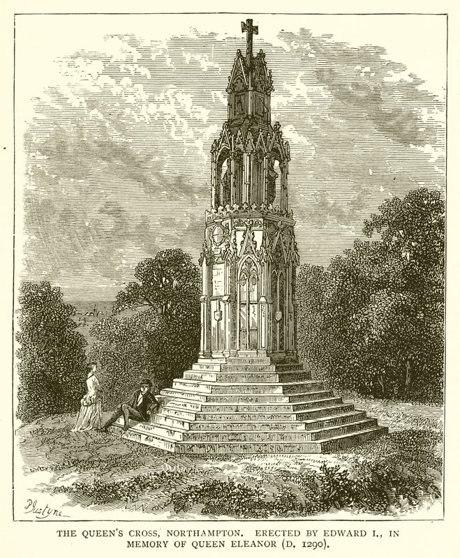 Queens Cross, Northampton. Postaven Edwardem I. na památku královny Eleanor (D. 1290) od English School