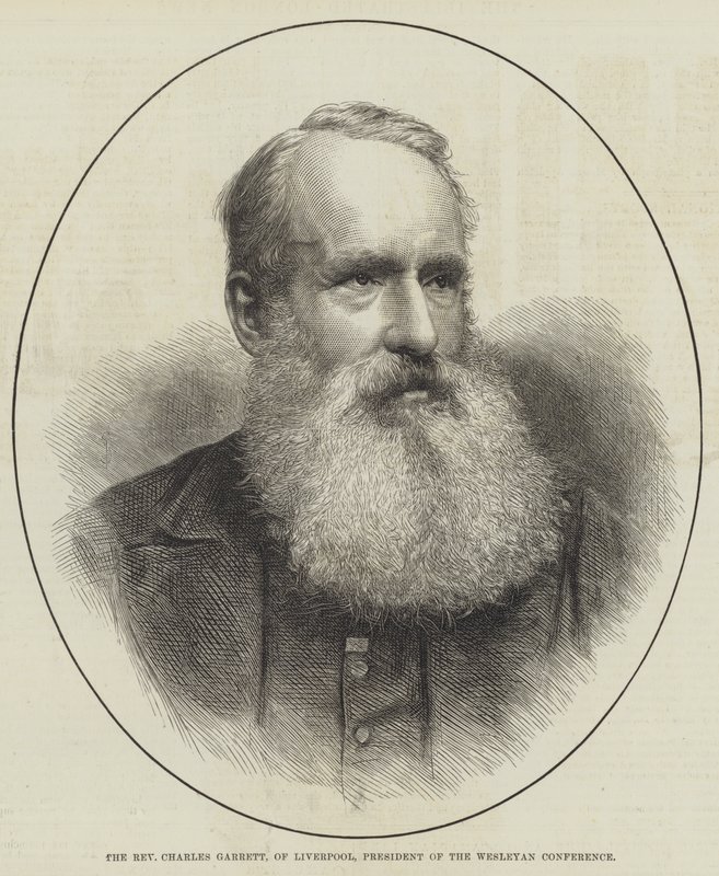 Reverend Charles Garrett z Liverpoolu, předseda Wesleyan Conference (rytina) od English School
