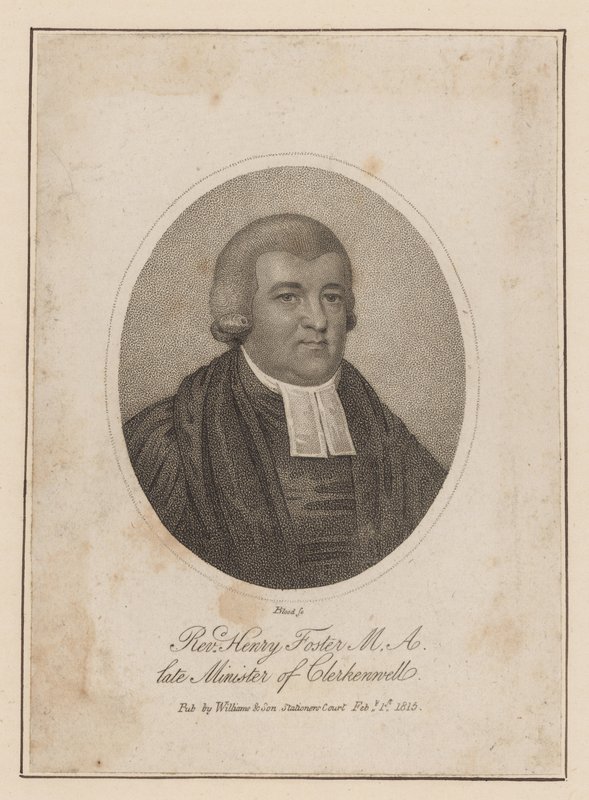 Reverend Henry Foster, zesnulý ministr Clerkenwell od English School