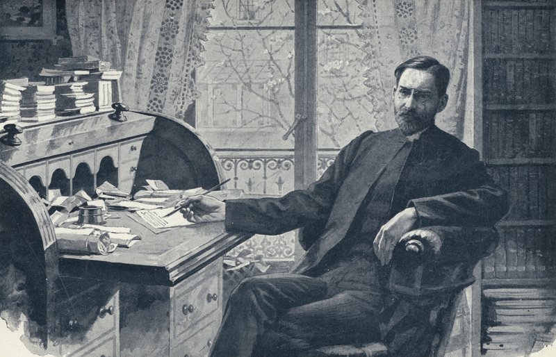 Reverend Hugh Price Hughes ve své studii (litho) od English School