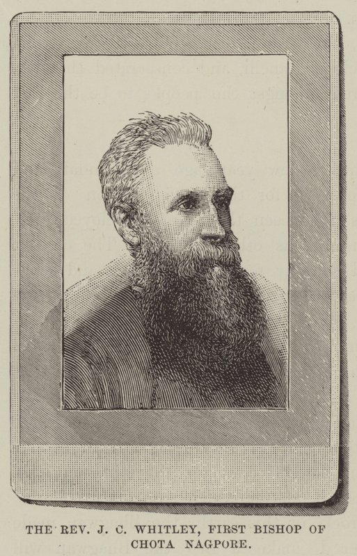 Reverend J C Whitley, první biskup z Chota Nagpore (rytina) od English School