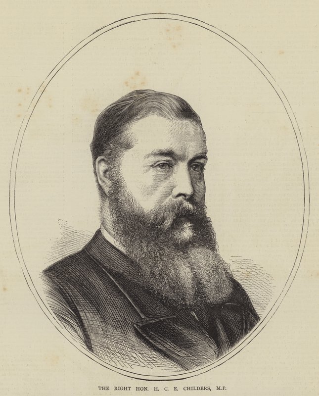 The Right Honorable H C E Childers, MP (rytina) od English School