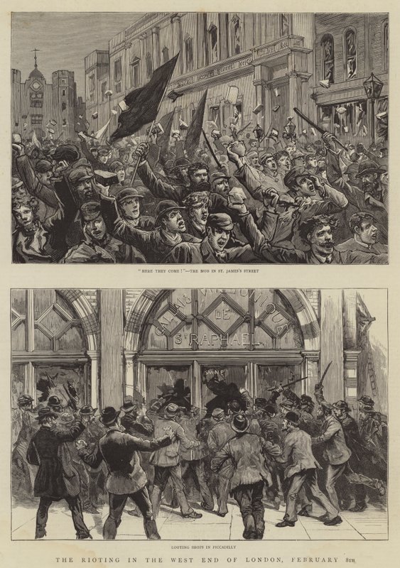 The Rioting in the West End of London, 8. února od English School