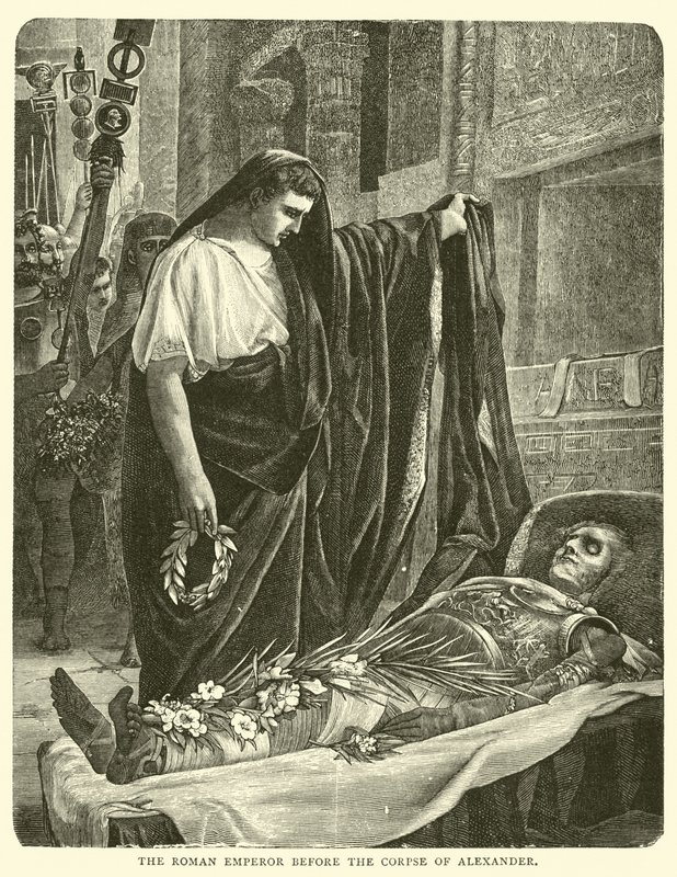 Římský císař před mrtvolou Alexandra od English School