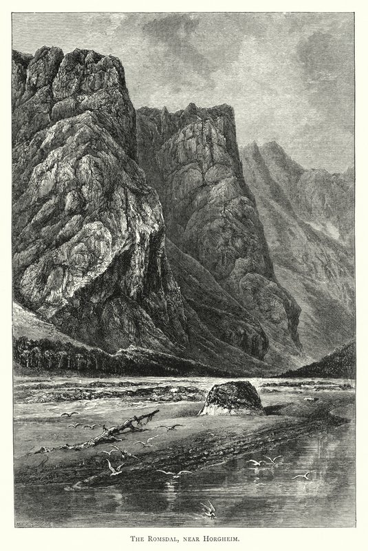 Romsdal, poblíž Horgheim (rytina) od English School