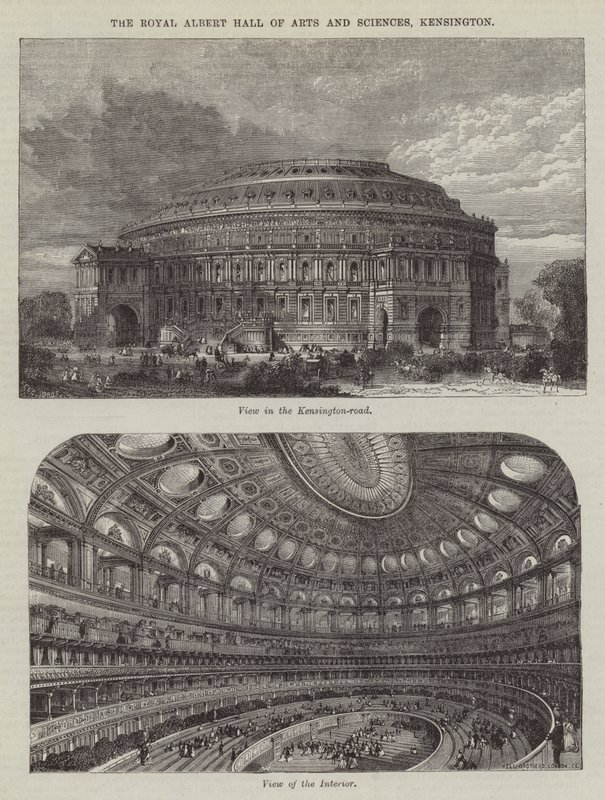 Royal Albert Hall of Arts and Sciences, Kensington (rytina) od English School