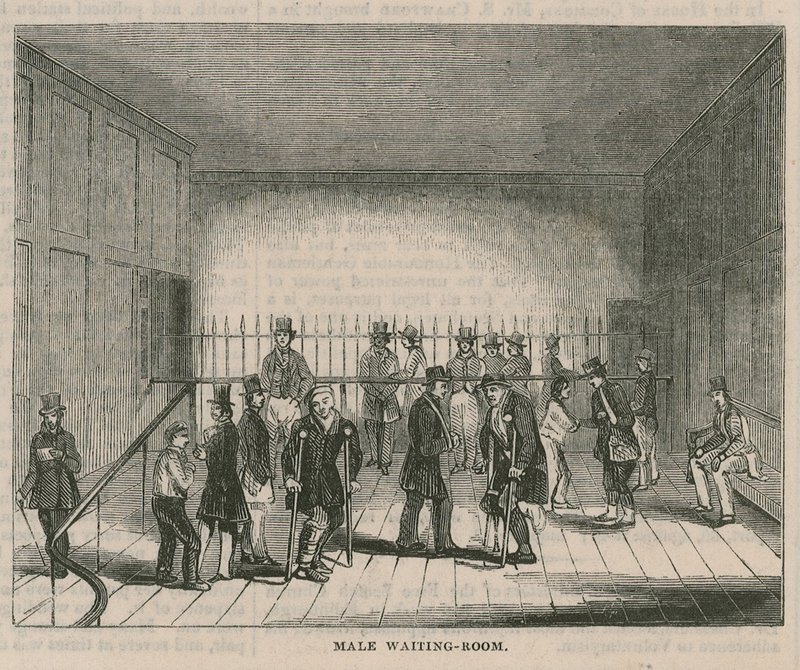 The Royal Free Hospital, Grays Inn Road, London: Mužská čekárna od English School