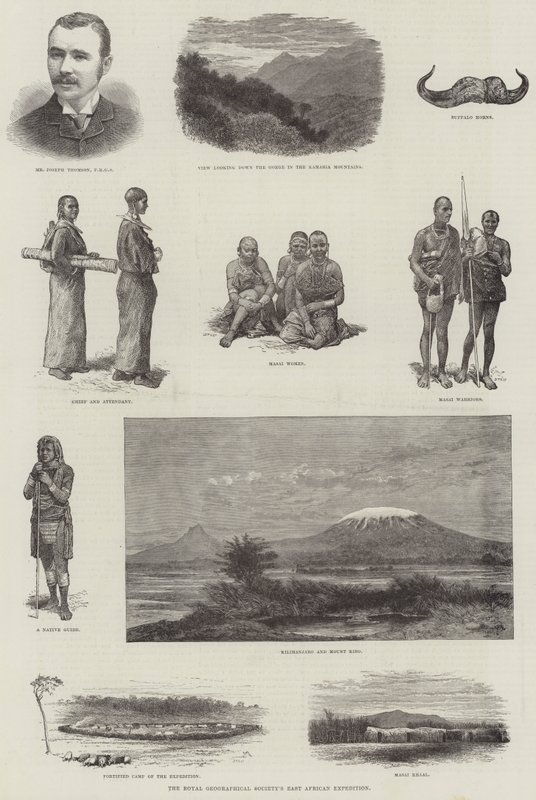 Východoafrická expedice Královské geografické společnosti (rytina) od English School