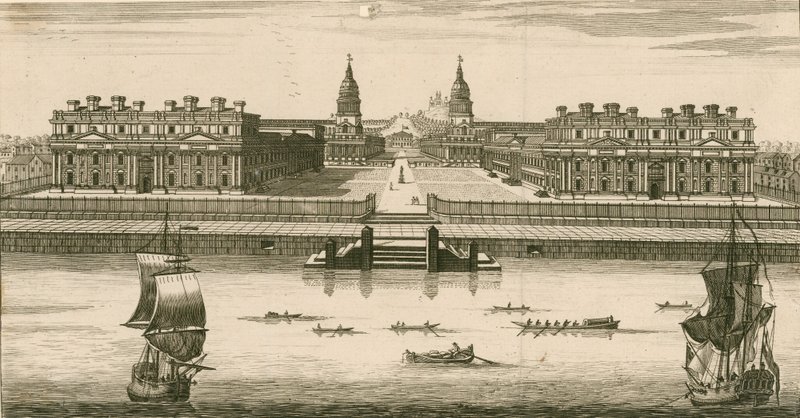 Královská nemocnice v Greenwichi, Londýn od English School