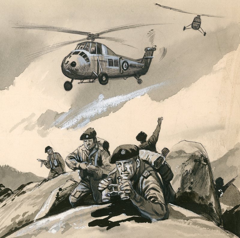 Royal Marine Commandos v problémovém místě v 60. letech od English School