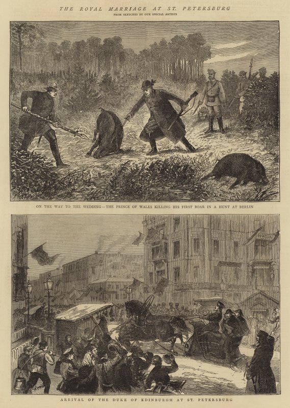 Královská svatba v Petrohradě (rytina) od English School