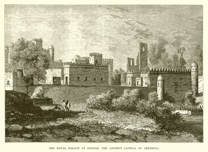 Královský palác v Gondar, starověké hlavní město Habeše od English School