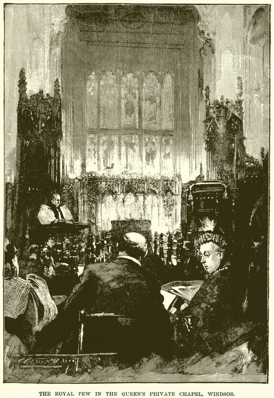 Royal Pew v Queens Private Chapel, Windsor od English School