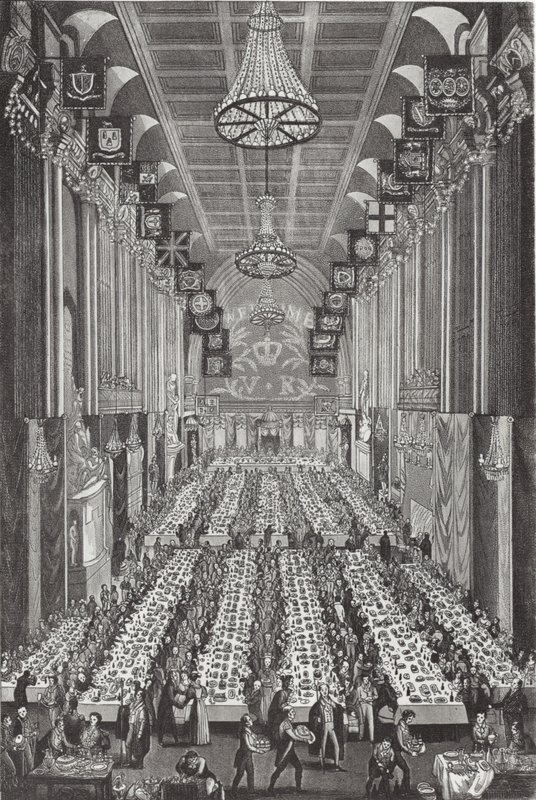 Královská hostina v Guildhall dne 9. listopadu 1837 od English School