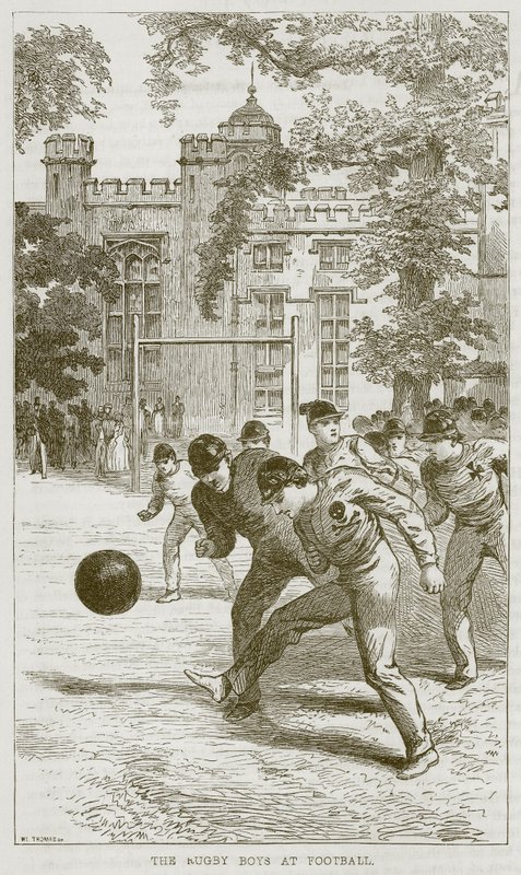 The Rugby Boys at Football, ilustrace z The Boys Own Volume, c.1860 od English School