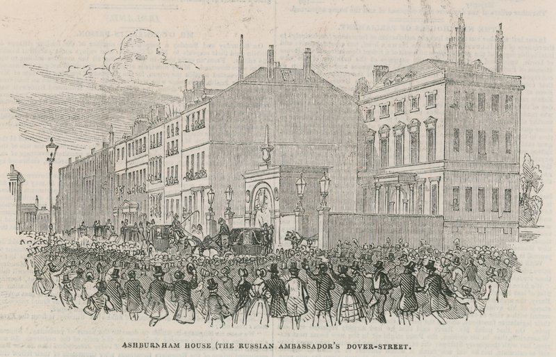 Dům ruských velvyslanců; Ashburnham House, Dover Street, Londýn od English School