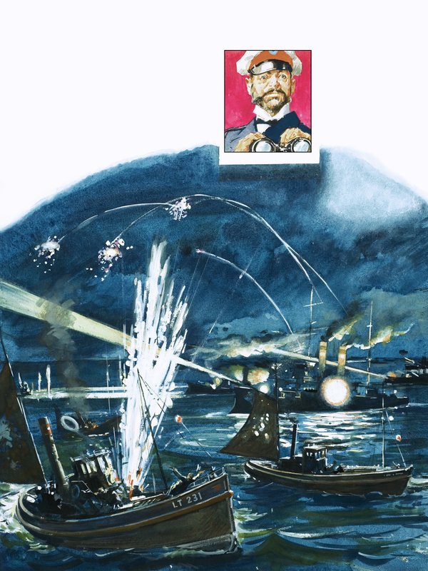 Ruské síly si v roce 1904 spletly britskou rybářskou flotilu s japonskou invazní flotilou. od English School