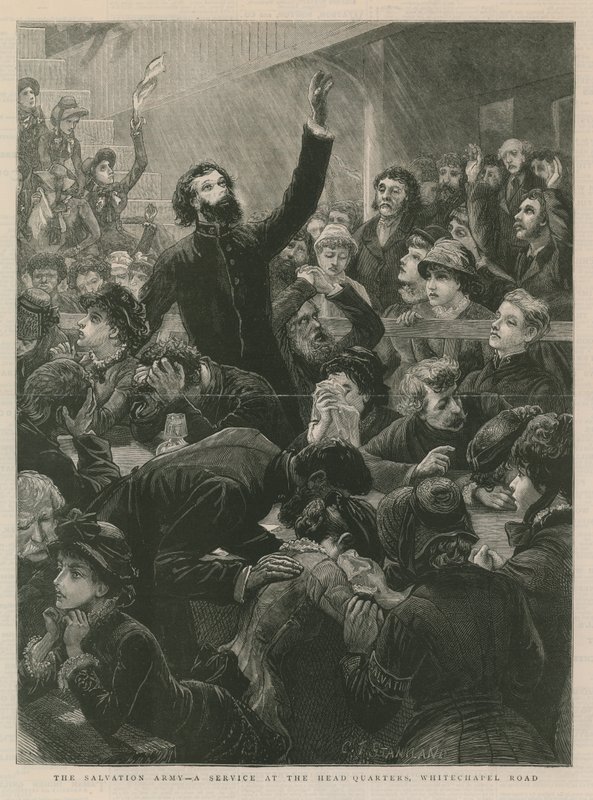 Armáda spásy – služba v velitelství na Whitechapel Road od English School