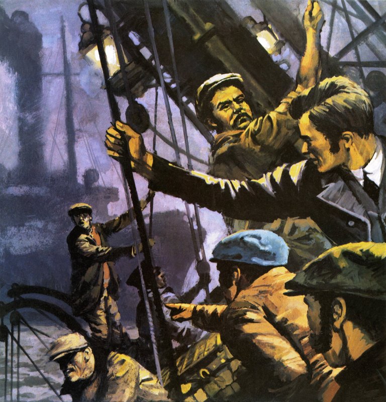 Mořský vlk. Ilustrace ke knize Jacka Londona. od English School