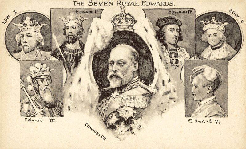 Sedm královských Edwardů (litografie) od English School