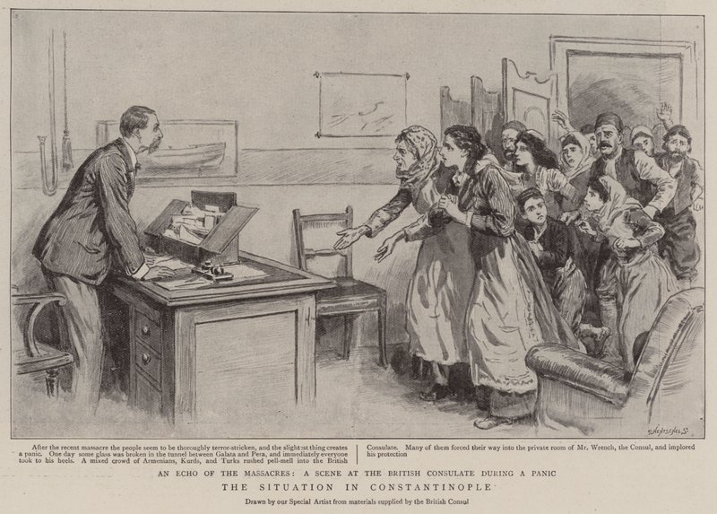 Situace v Konstantinopoli (litho) od English School