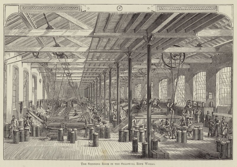 Spinning Room v Shadwell Rope Works (rytina) od English School