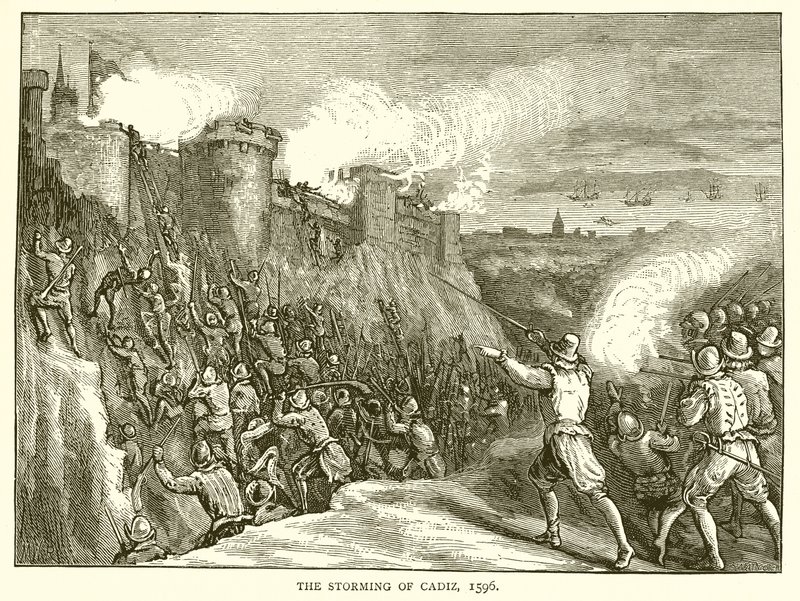 Bouře v Cádizu, 1596 od English School