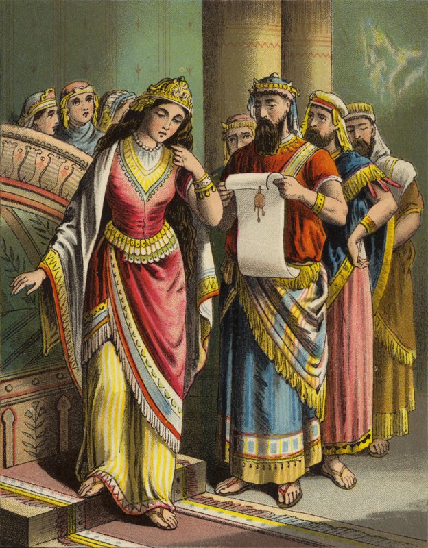 Příběh královny Ester: Ostuda Vashti (barva litho) od English School