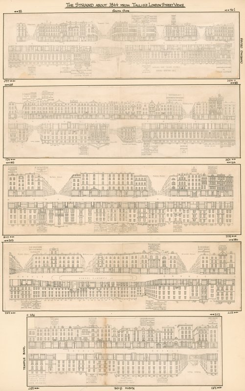 The Strand kolem roku 1844 od Talliss London Street Views od English School