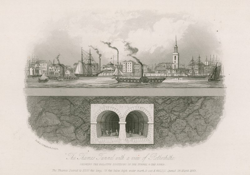 Temžský tunel s výhledem na Rotherhithe od English School