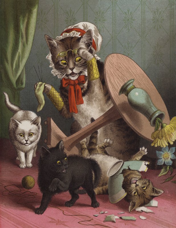 Tři malá koťátka (chromolitho) od English School