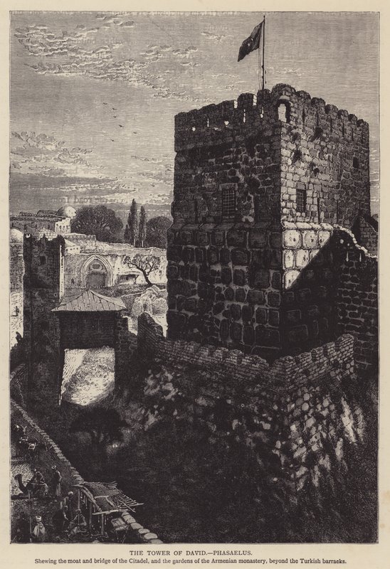 Davidova věž, Phasaelus (rytina) od English School