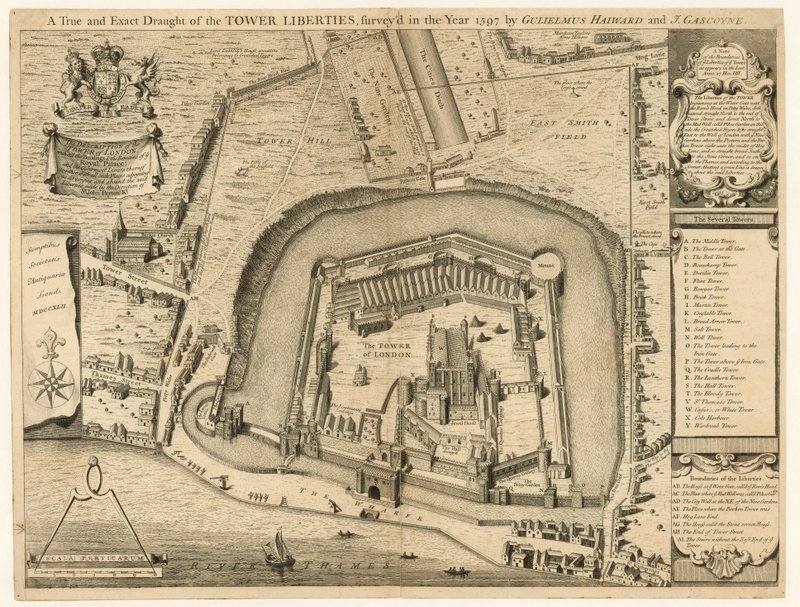 Tower of London zkoumal v roce 1597 od English School