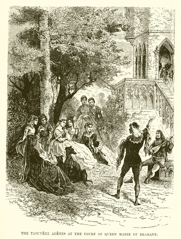 Trouvere Adenes na dvoře královny Marie Brabantské od English School