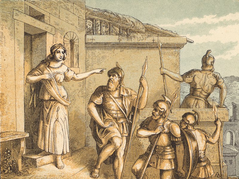 The Two Spies (barevná rytina) od English School
