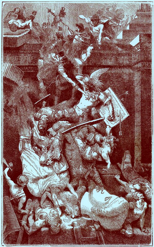 Vandalové v Římě, ilustrace z Ilustrované historie světa, publikované kolem roku 1880 (digitálně upravený obrázek) od English School
