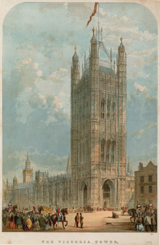 Victoria Tower, Westminster, Londýn od English School