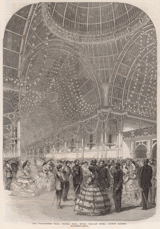 Ples dobrovolníků, Květinový sál, Královská italská opera, Covent Garden od English School