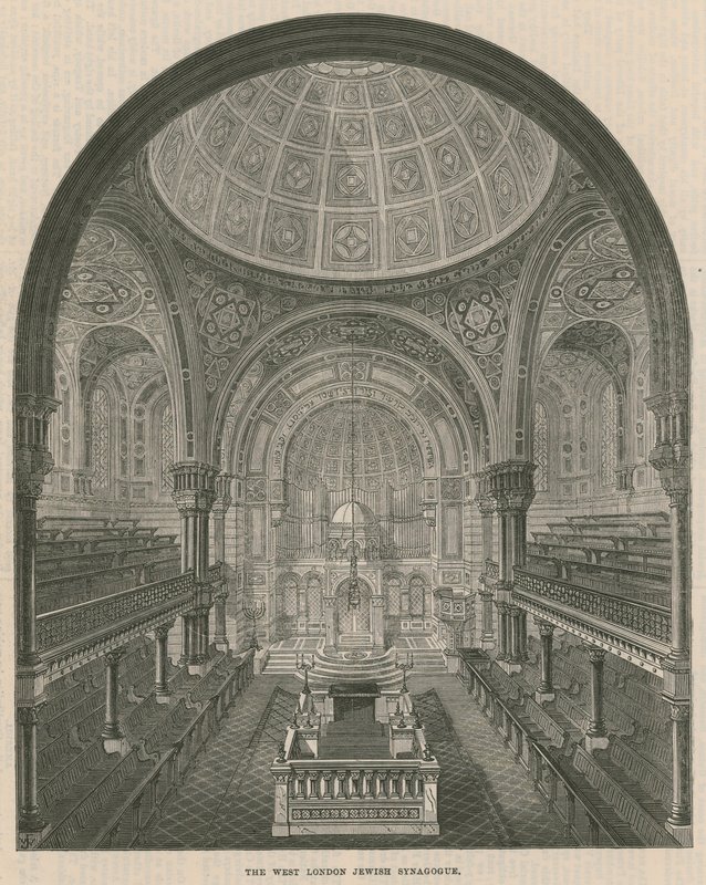 Židovská synagoga v západním Londýně od English School